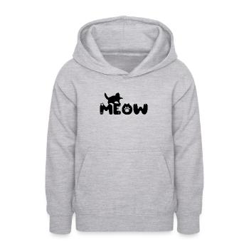 Cat British Longhair Meow - Teen Hoodie - light heather grey - Front - AI Model Teenager Male dark (155cm)