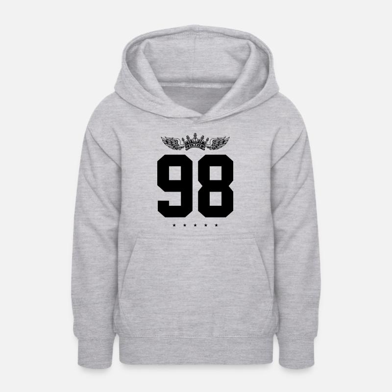 98 Couronne numérique - Sweat à capuche Ado - gris clair chiné