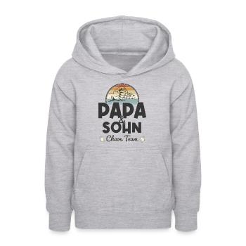 Papa & Sohn, Perfekte Chaos Team - Teenager Hoodie - Hellgrau meliert - Vorne - AI Model Teenager Male dark (155cm)