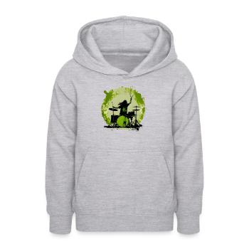 Drummer crazy green - Teenager Hoodie - Hellgrau meliert - Vorne - AI Model Teenager Male dark (155cm)