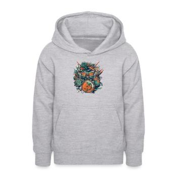 Drums big - Teenager Hoodie - Hellgrau meliert - Vorne - AI Model Teenager Male dark (155cm)