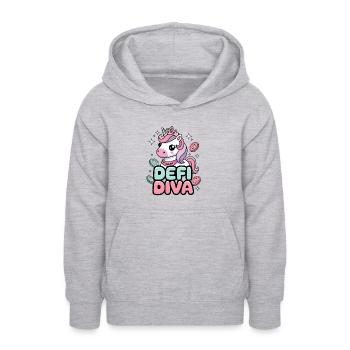 Diva Défi - Sweat à capuche Ado - gris clair chiné - Devant - AI Model Teenager Male dark (155cm)