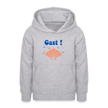 Gast ! - Sweat à capuche Ado - gris clair chiné - Devant - AI Model Teenager Male dark (155cm)