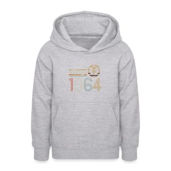 1964 Vintage DDR Limited Edition, Ossi, Geburtstag - Teenager Hoodie - Hellgrau meliert - Vorne - AI Model Teenager Male dark (155cm)