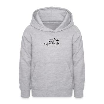Herzschlag Pferde - Teenager Hoodie - Hellgrau meliert - Vorne - AI Model Teenager Male dark (155cm)