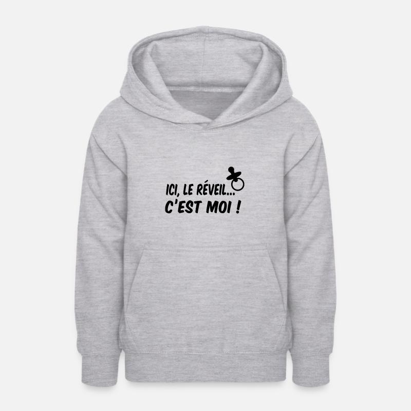 Ici, le réveil c'est moi - Sweat à capuche Ado - gris clair chiné