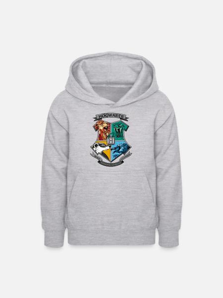 Harry Potter Hogwarts Logo - Teenager Hoodie - Hellgrau meliert