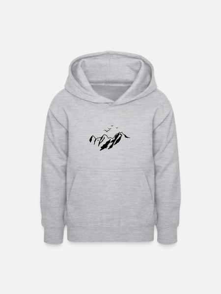 Berge - Teenager Hoodie - Hellgrau meliert