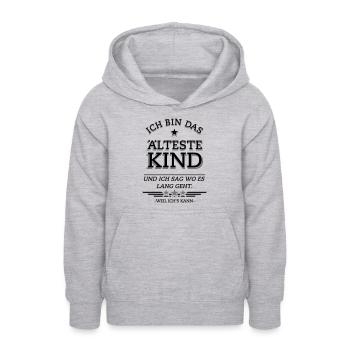 Ich bin das älteste Kind - Teenager Hoodie - Hellgrau meliert - Vorne - AI Model Teenager Male dark (155cm)