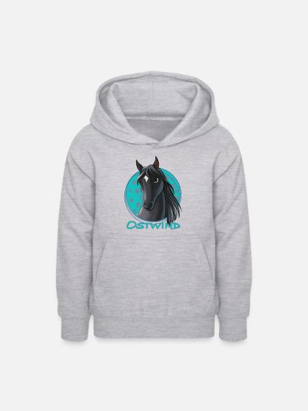 Ostwind Pferd Porträt - Teenager Hoodie - Hellgrau meliert