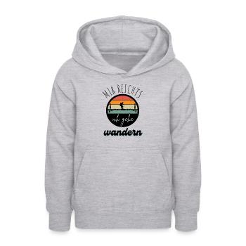 WANDERN Berge Bergsteigen WANDERWEG - Teenager Hoodie - Hellgrau meliert - Vorne - AI Model Teenager Male dark (155cm)