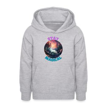 Unicorn2 - Teen Hoodie - light heather grey - Front - AI Model Teenager Male dark (155cm)