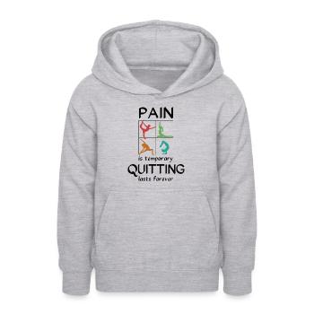 La douleur est temporaire, cesser de fumer dure pour toujours - Yoga - Sweat à capuche Ado - gris clair chiné - Devant - AI Model Teenager Male dark (155cm)
