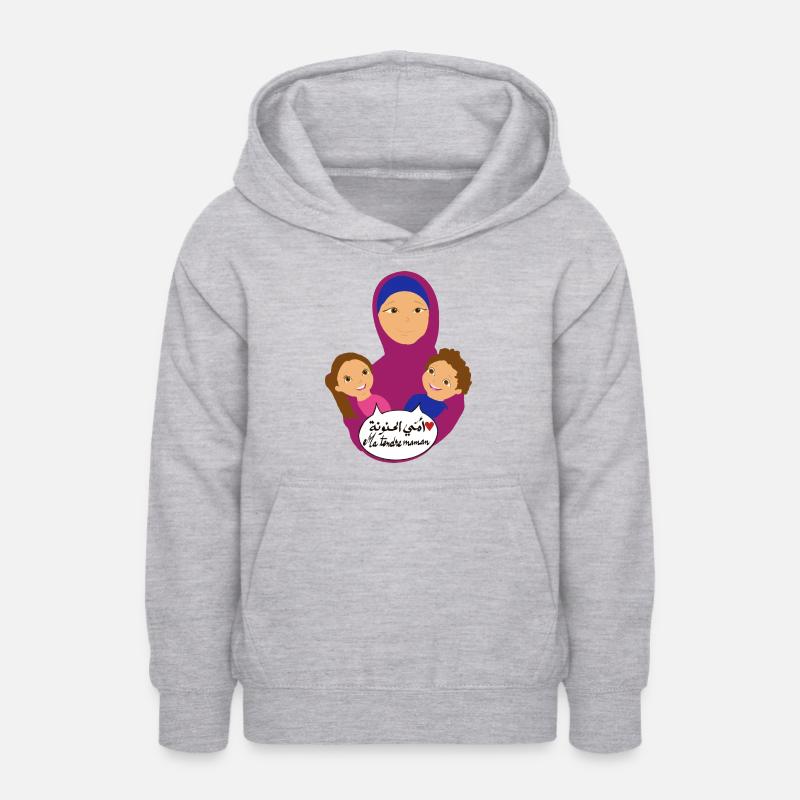 Ma douce maman - Sweat à capuche Ado - gris clair chiné