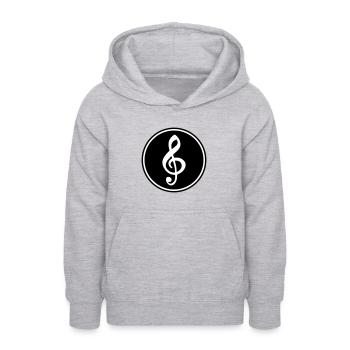 Sheet Music Musician - Teen Hoodie - light heather grey - Front - AI Model Teenager Male dark (155cm)