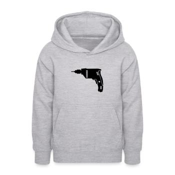 Bohrmaschine - Teenager Hoodie - Hellgrau meliert - Vorne - AI Model Teenager Male dark (155cm)