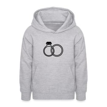 Eheringe symbol - Teenager Hoodie - Hellgrau meliert - Vorne - AI Model Teenager Male dark (155cm)