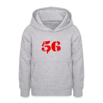 56 Symbole numérique - Sweat à capuche Ado - gris clair chiné - Devant - AI Model Teenager Male dark (155cm)