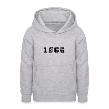 Numéro de l’année 1965 - Sweat à capuche Ado - gris clair chiné - Devant - AI Model Teenager Male dark (155cm)