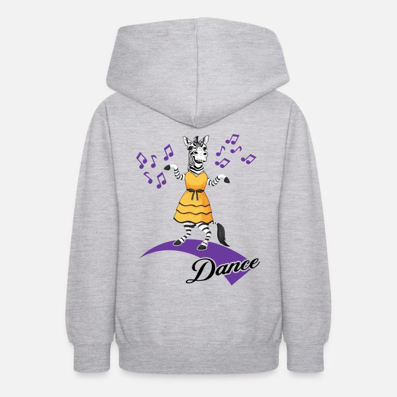 Zebra dancer dances dance school " just dance » - Sweat à capuche Ado - gris clair chiné