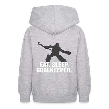 Hockey Feldhockey-Torwart Hockey-Goalkeeper - Teenager Hoodie - Hellgrau meliert - Hinten - AI Model Teenager Male dark (155cm)