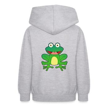 Grenouille grenouille Amphibie Roi Traummann enfants - Sweat à capuche Ado - gris clair chiné - Dos - AI Model Teenager Male dark (155cm)