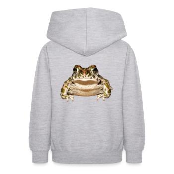 frog frog crocodile toad animal animals - Teen Hoodie - light heather grey - Back - AI Model Teenager Male dark (155cm)
