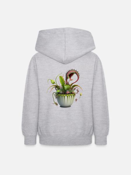 Grüne Untote - Teenager Hoodie - Hellgrau meliert