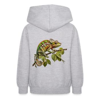 Glamour caméléon - Sweat à capuche Ado - gris clair chiné - Dos - AI Model Teenager Male dark (155cm)