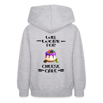 cheesecake kuchen cheesecake-love küchenhilfe - Teenager Hoodie - Hellgrau meliert - Hinten - AI Model Teenager Male dark (155cm)
