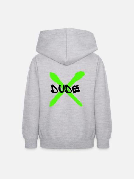 Dude - Teenager Hoodie - Hellgrau meliert
