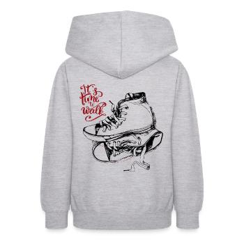 Bottes de randonnée, marche - Sweat à capuche Ado - gris clair chiné - Dos - AI Model Teenager Male dark (155cm)