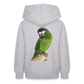 Le noble ara - Sweat à capuche Ado - gris clair chiné - Dos - AI Model Teenager Male dark (155cm)
