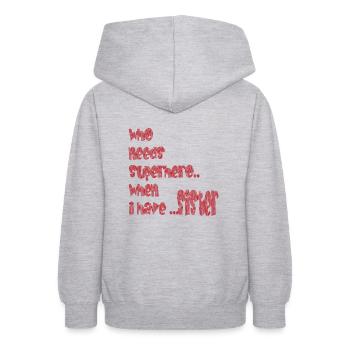 sœur - Sweat à capuche Ado - gris clair chiné - Dos - AI Model Teenager Male dark (155cm)