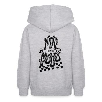 Not in the Mood Mood Design - Teen Hoodie - light heather grey - Back - AI Model Teenager Male dark (155cm)