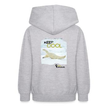 KEEP COOL Eisbär - Teenager Hoodie - Hellgrau meliert - Hinten - AI Model Teenager Male dark (155cm)