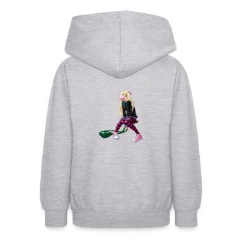 Manga Fille - Sweat à capuche Ado - gris clair chiné - Dos - AI Model Teenager Male dark (155cm)