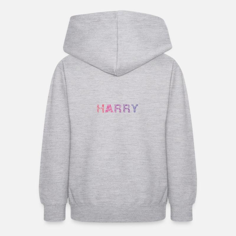 Nom de la lettre Harry - Sweat à capuche Ado - gris clair chiné