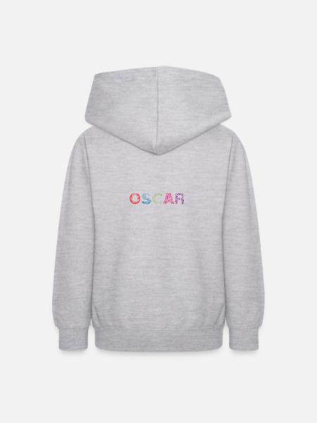 Oscar Letter Name - Teen Hoodie - light heather grey