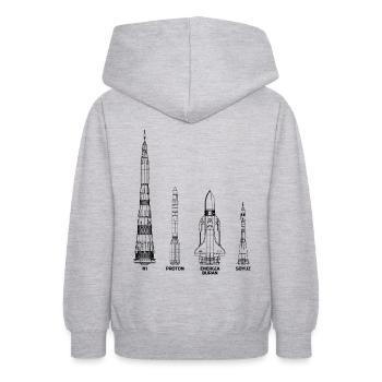 Missiles Union soviétique Russie - Sweat à capuche Ado - gris clair chiné - Dos - AI Model Teenager Male dark (155cm)