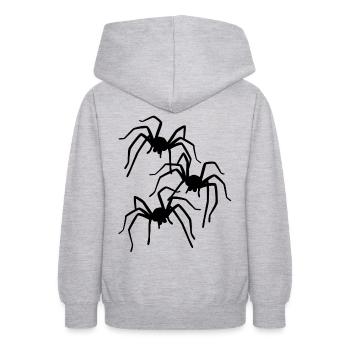 Spinnen Spinnen Phobie Angst Panik Horror - Teenager Hoodie - Hellgrau meliert - Hinten - AI Model Teenager Male dark (155cm)