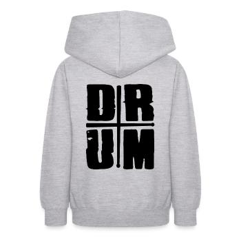 DrumSticks pour percussionnistes idée cadeau - Sweat à capuche Ado - gris clair chiné - Dos - AI Model Teenager Male dark (155cm)