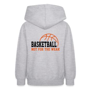 Le basketball n’est pas pour les faibles - Cadeau des fans de basketball - Sweat à capuche Ado - gris clair chiné - Dos - AI Model Teenager Male dark (155cm)