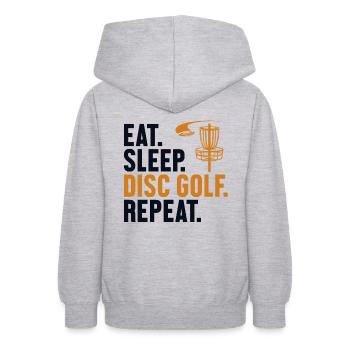 Manger Sleep Disc Golf Répéter Disc Golfer Frisbee - Sweat à capuche Ado - gris clair chiné - Dos - AI Model Teenager Male dark (155cm)