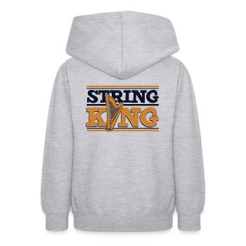 String King Harfenmusik Harfe Konzertharfe - Teenager Hoodie - Hellgrau meliert - Hinten - AI Model Teenager Male dark (155cm)