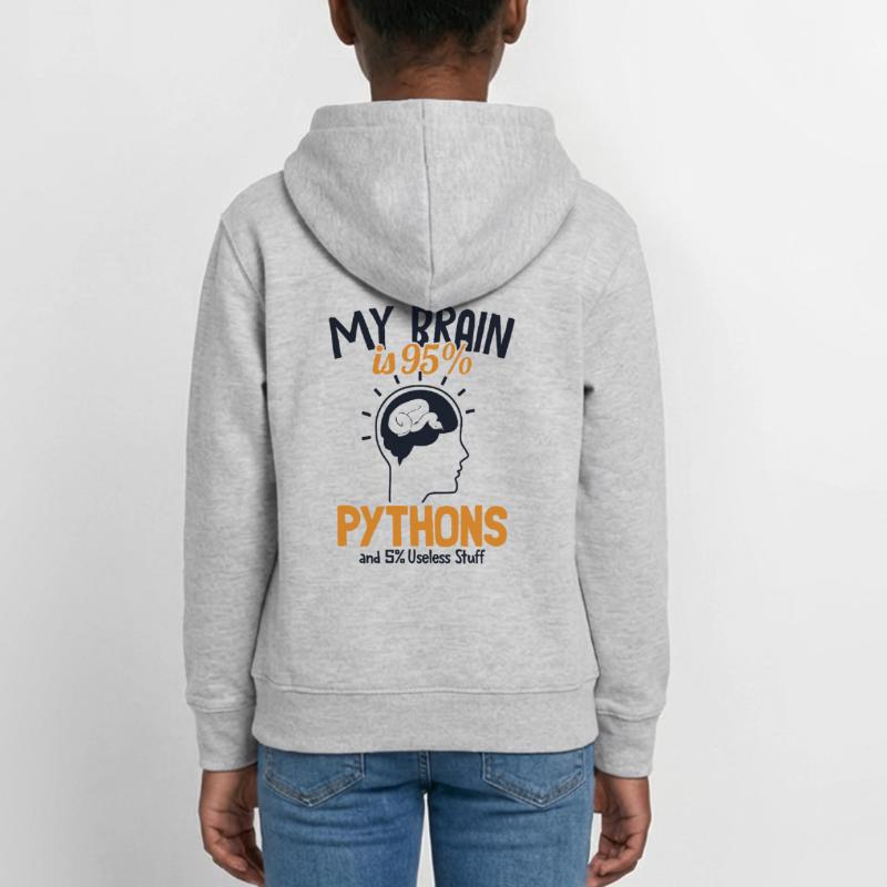 Mon cerveau est composé à 95% de pythons Python Snake Banana Sweat à capuche Ado