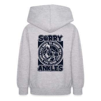 Sorry You Have To Guard Me Basketballer Basketball - Teenager Hoodie - Hellgrau meliert - Hinten - AI Model Teenager Male dark (155cm)