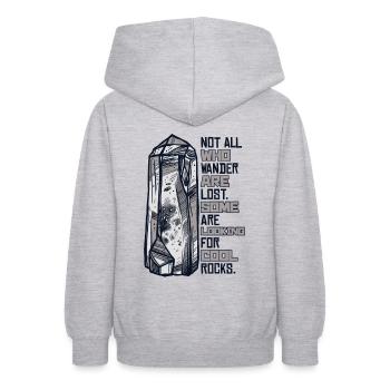Certains sont à la recherche de roches froides géologue minéral - Sweat à capuche Ado - gris clair chiné - Dos - AI Model Teenager Male dark (155cm)