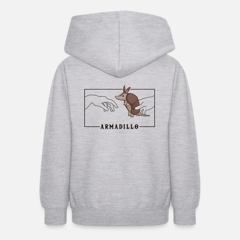 Michelangelo Création d’Adam Armadillo Rose - Sweat à capuche Ado - gris clair chiné