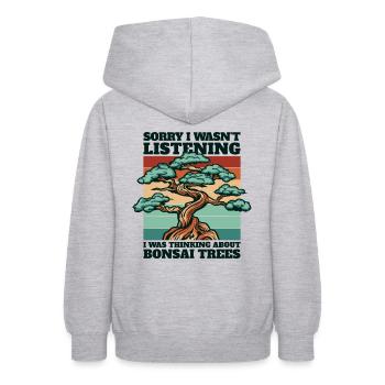 Dachte an Bonsai Bäume Indoor Bonsai - Teenager Hoodie - Hellgrau meliert - Hinten - AI Model Teenager Male dark (155cm)